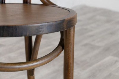 Seat of Brown Bentwood Bistro Chair